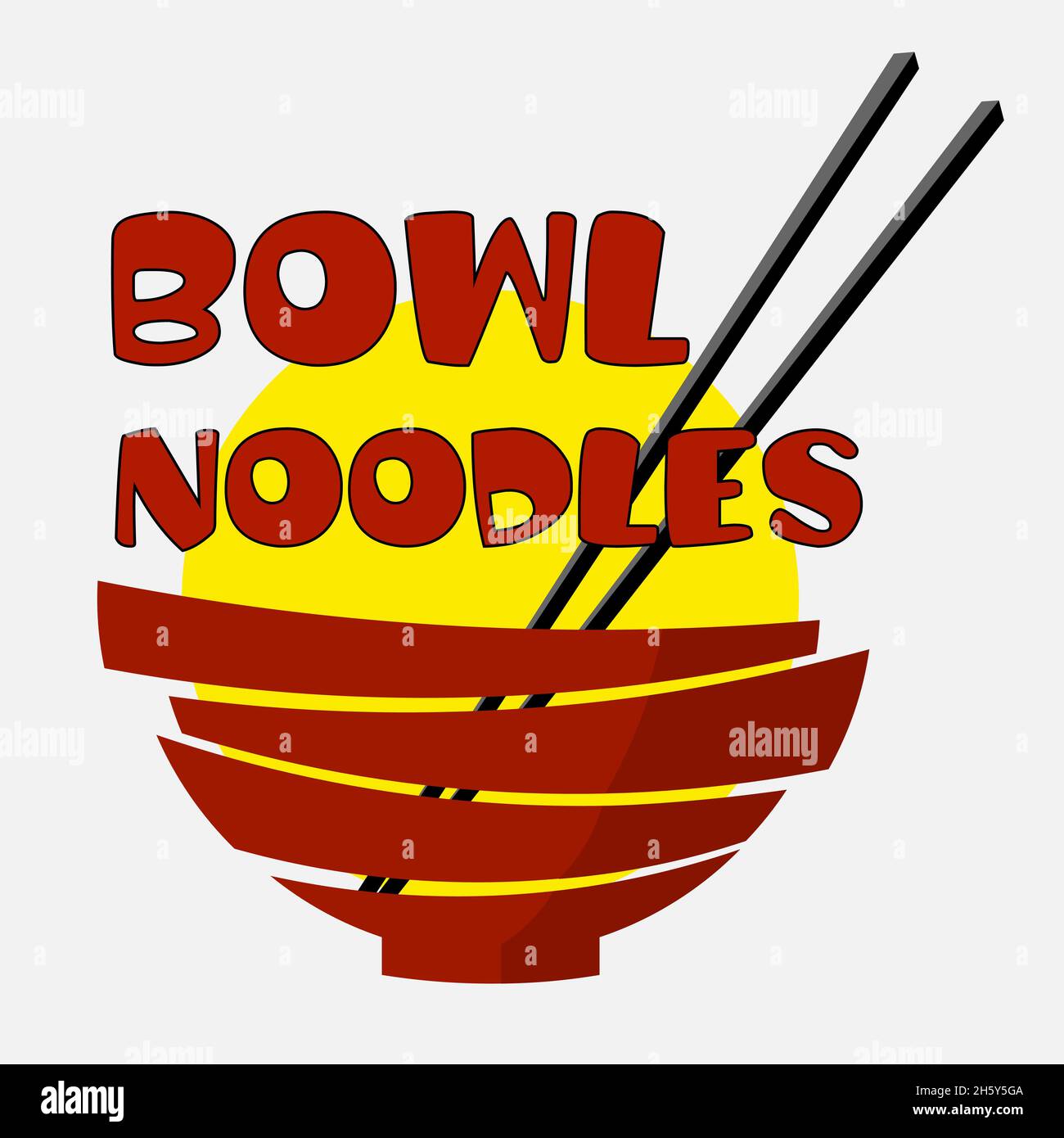 minimal lettering logo of asian cuisine with cup and chopsticks ...