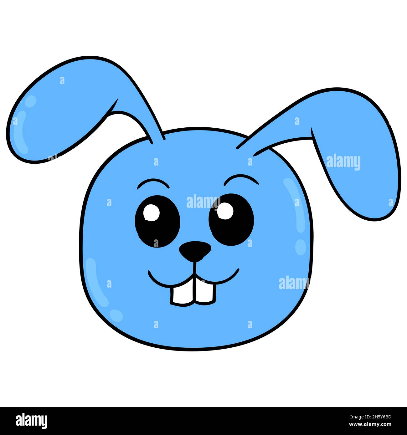 blue rabbit head smiling Stock Vector Image & Art Alamy