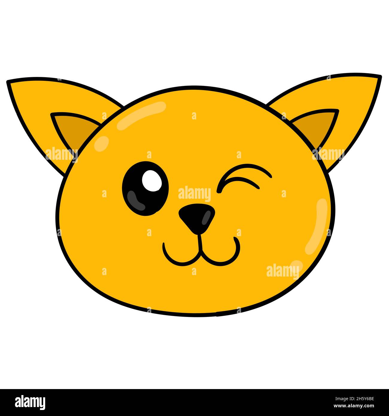 smile yellow kitten head Stock Vector Image & Art - Alamy