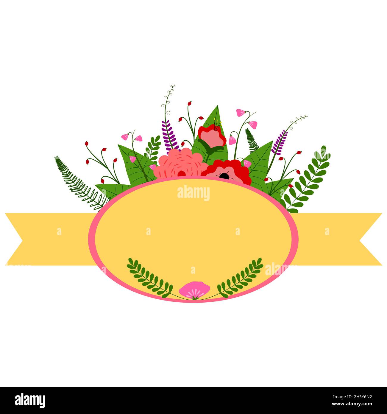 flower frame decoration banner icon Stock Vector Image & Art - Alamy