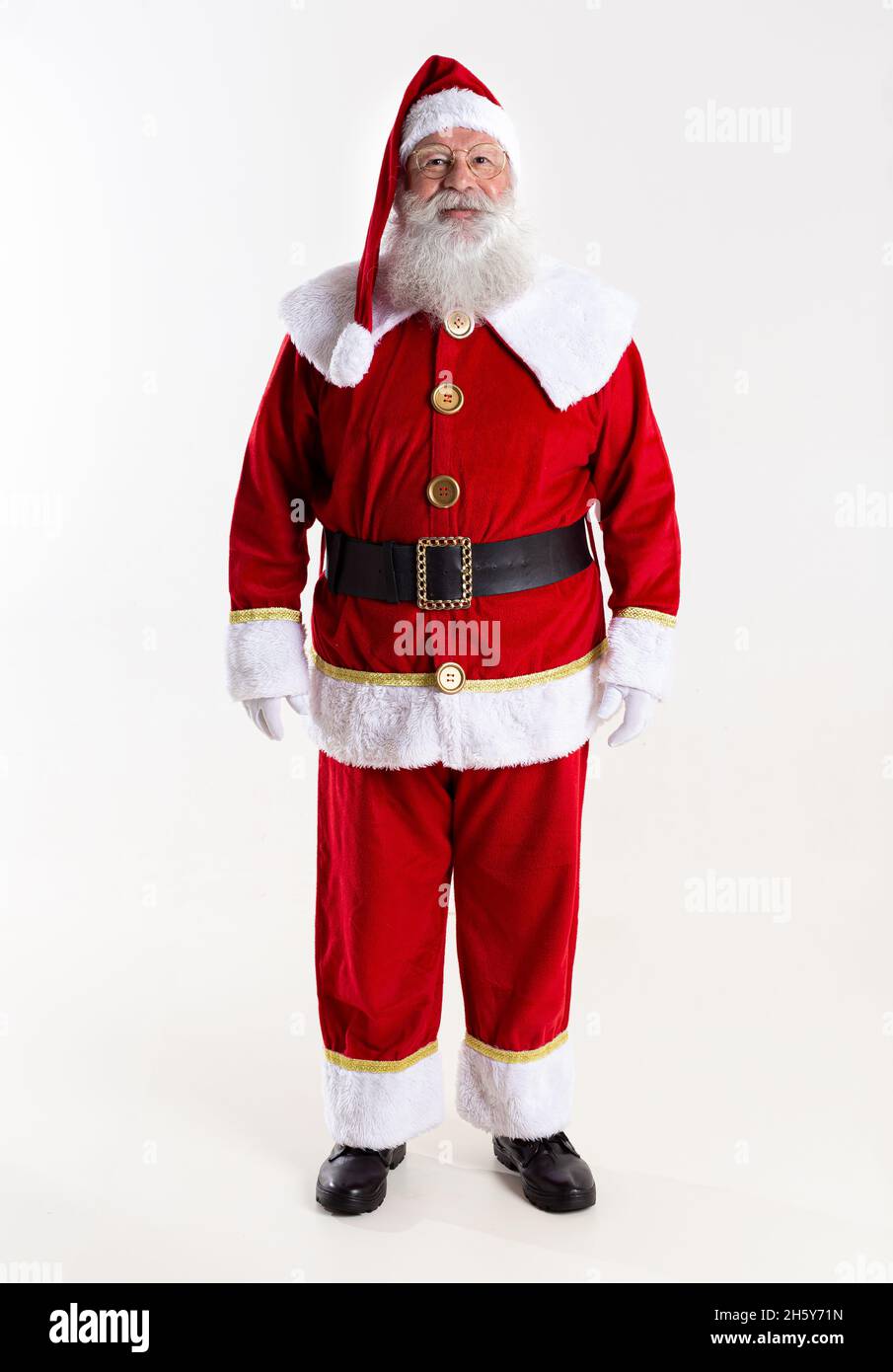 Santa Claus on white background with copy space. Banner art Stock Photo ...
