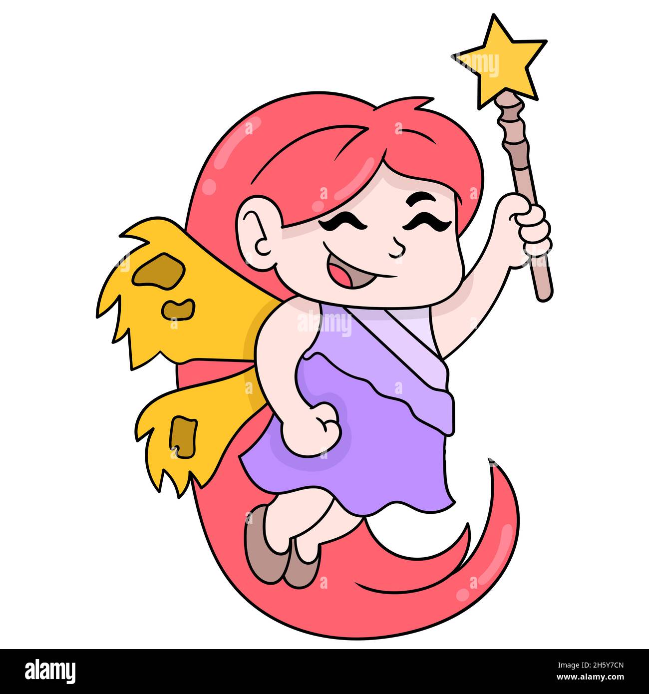 Female Fairy Is Flying Share The Magic Stock Vector Image Art Alamy