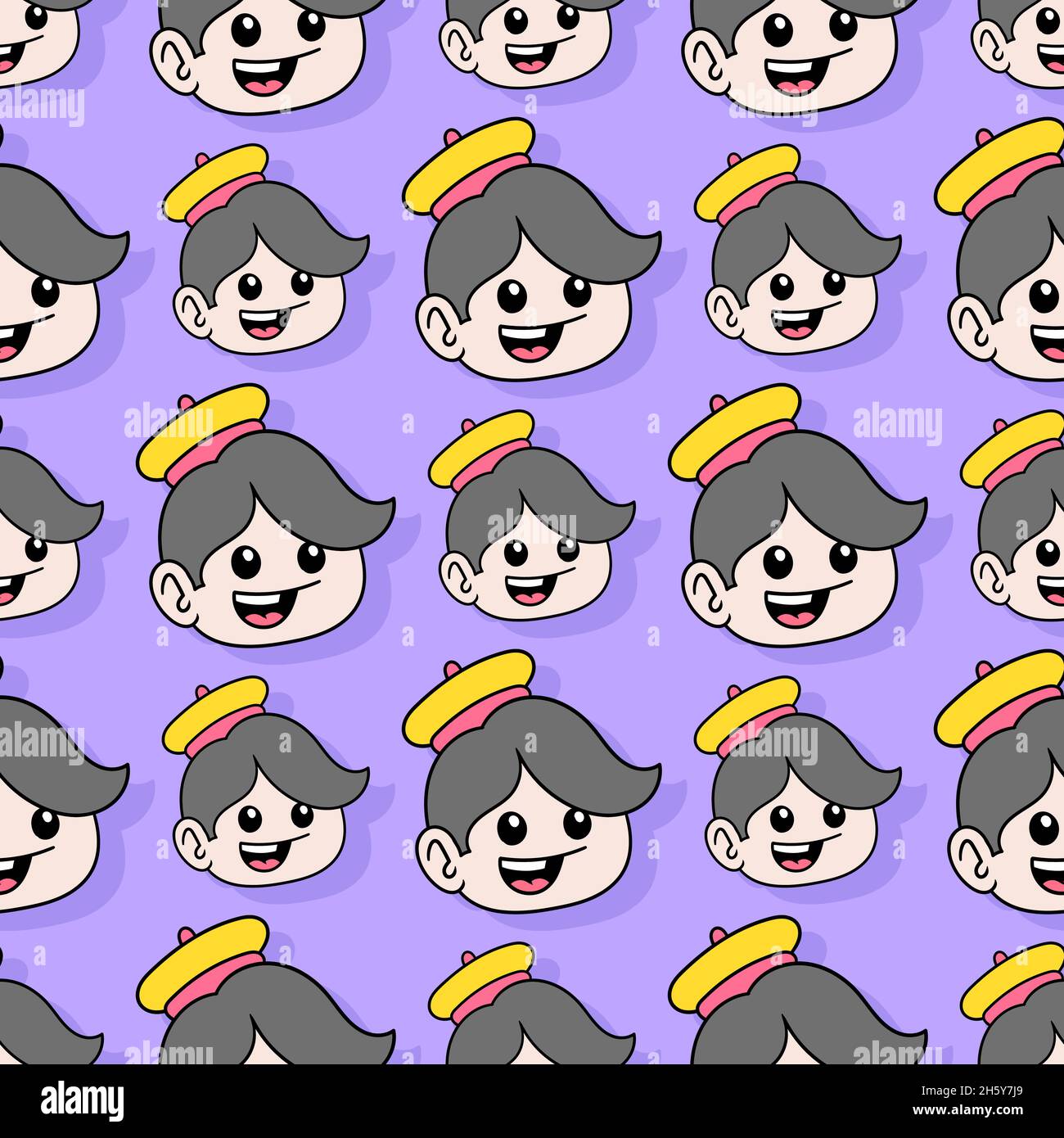 smile artist boy seamless repeat pattern Stock Vector Image & Art - Alamy