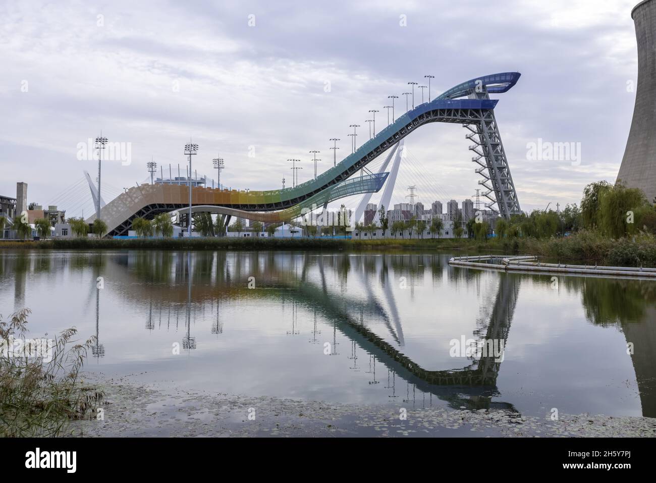 Beijing Olympic stadium shougang ski jumping Stock Photo Alamy
