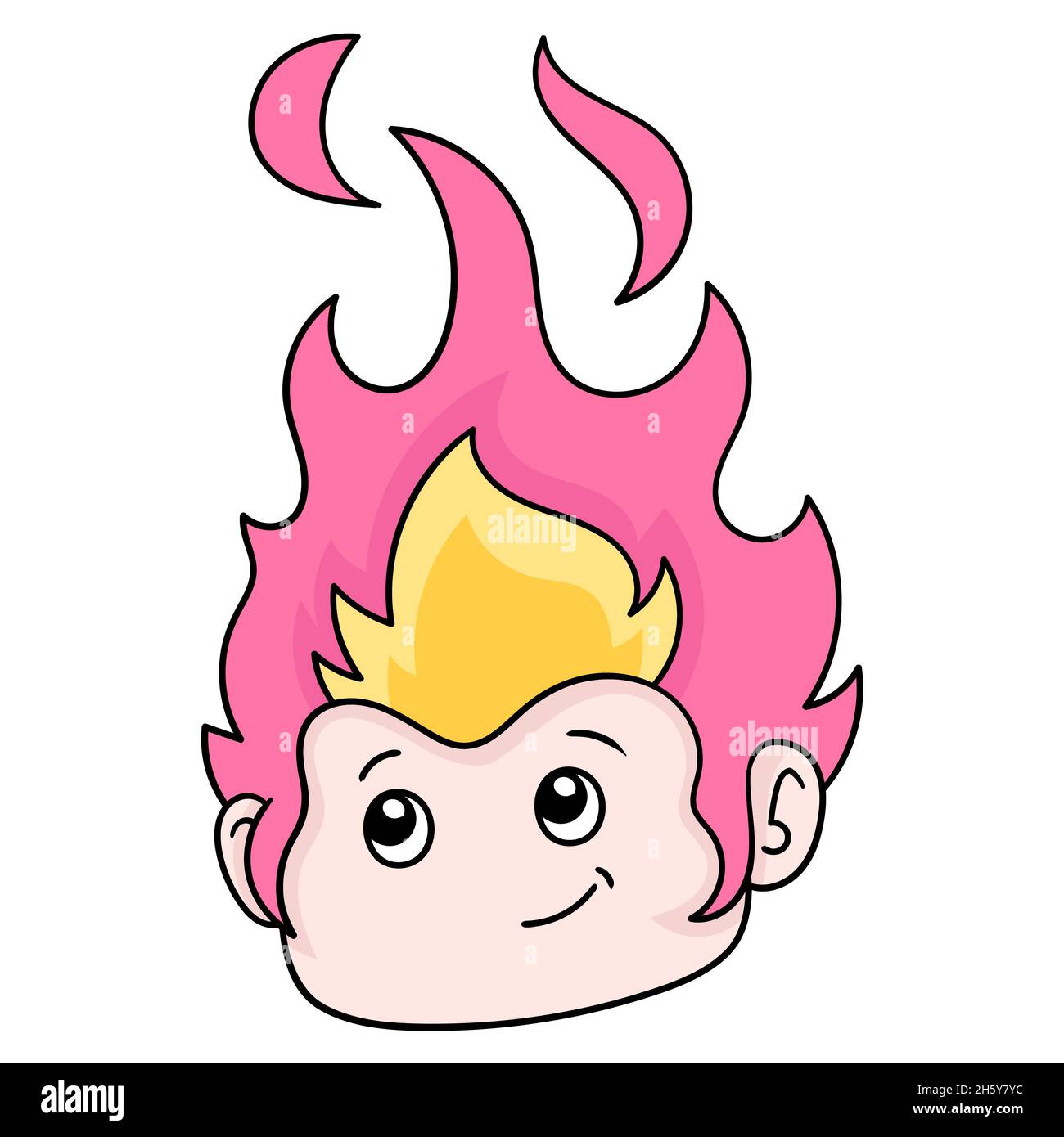 fire haired boy head on fire Stock Vector Image & Art Alamy