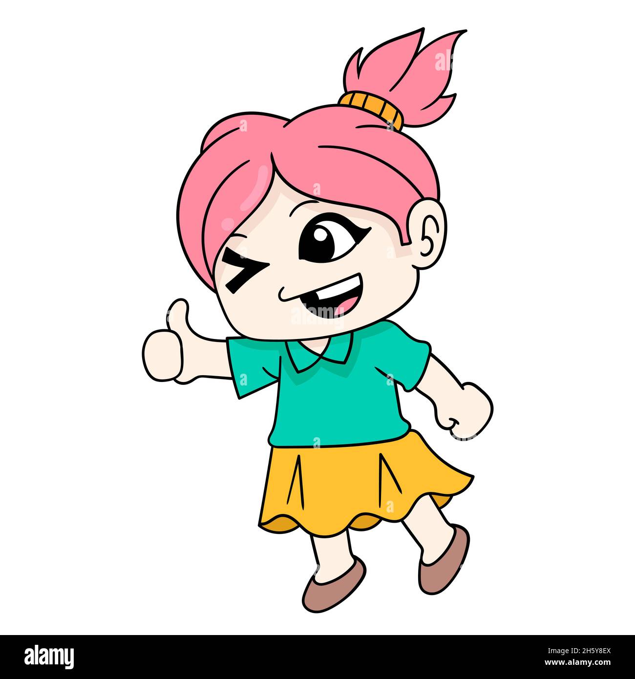 happy little girl Stock Vector Image & Art - Alamy