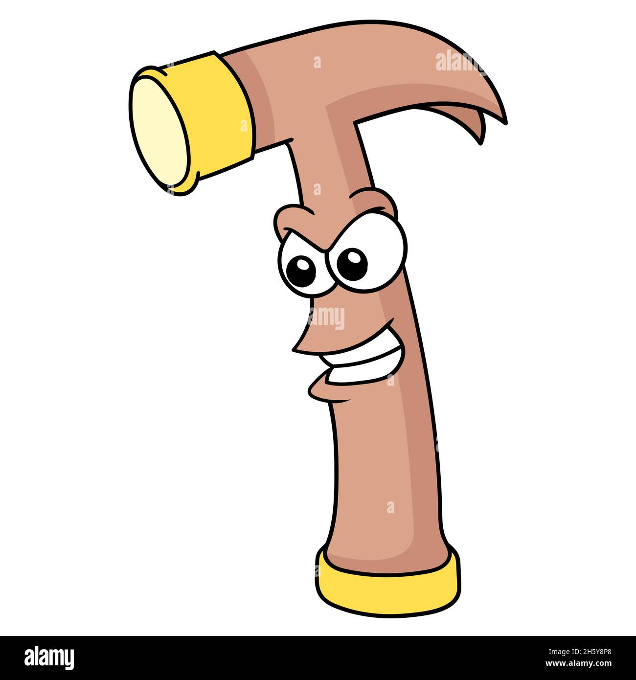 The evil faced hammer is ready to hit Stock Vector