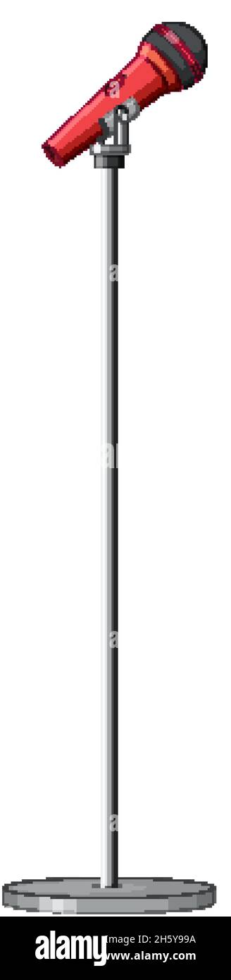 Microphone with stand on white background illustration Stock Vector ...