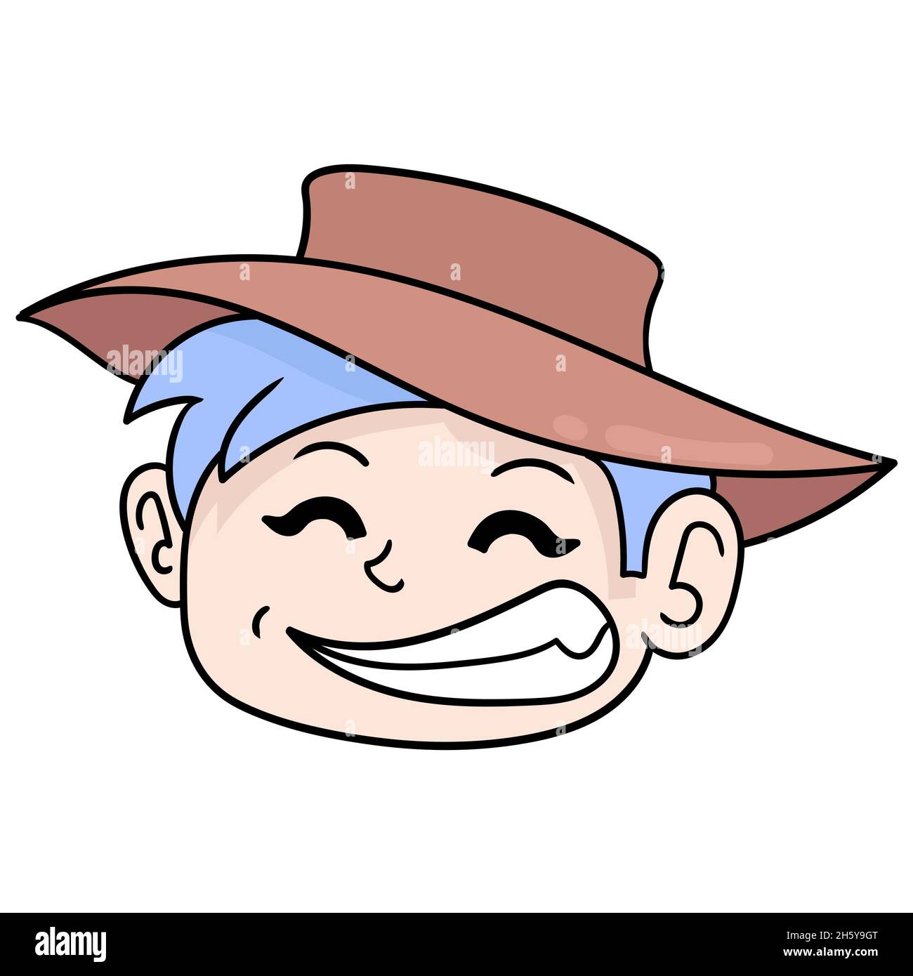 cool faced boy wearing a cowboy Stock Vector