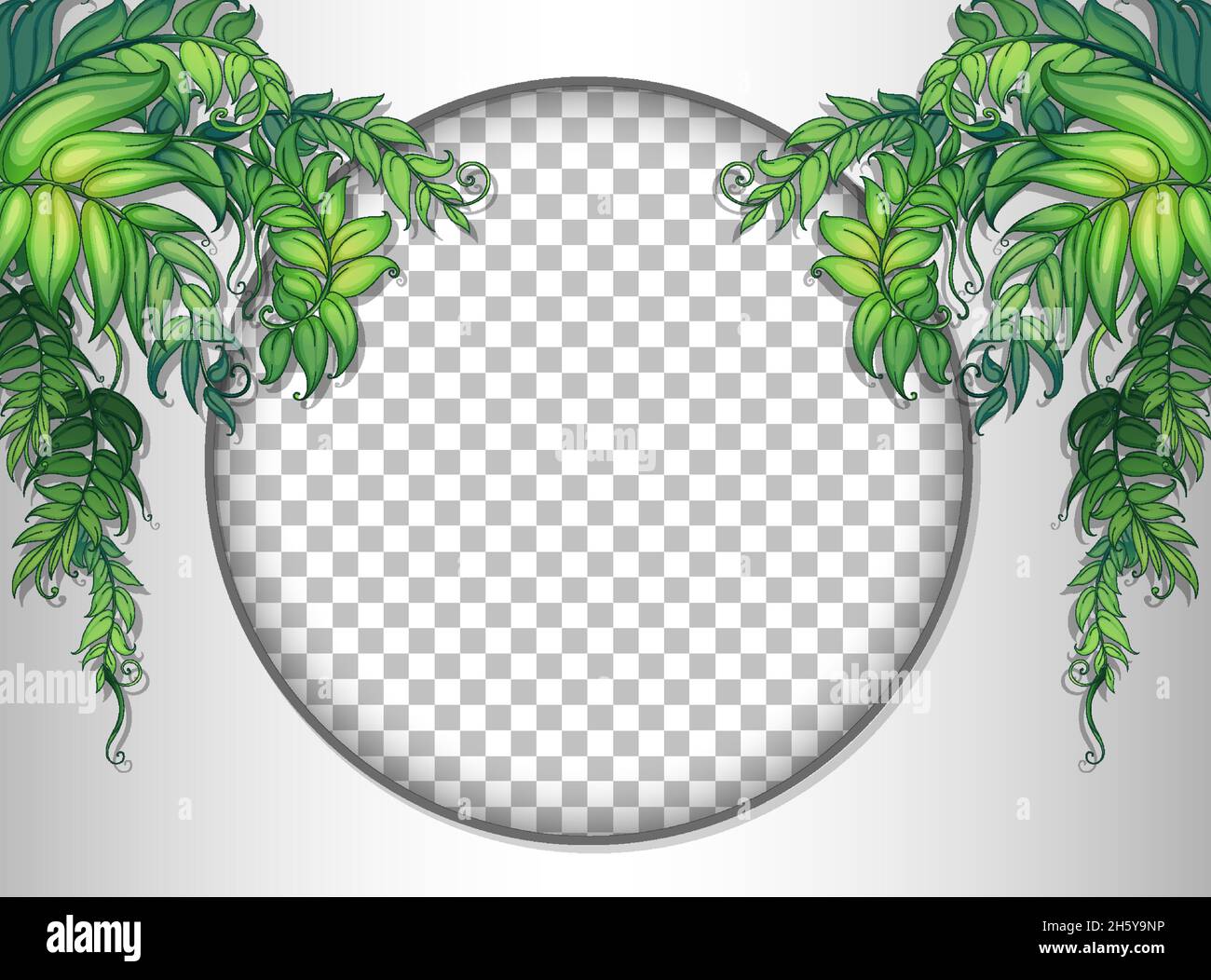 Round frame transparent with tropical leaves template illustration ...