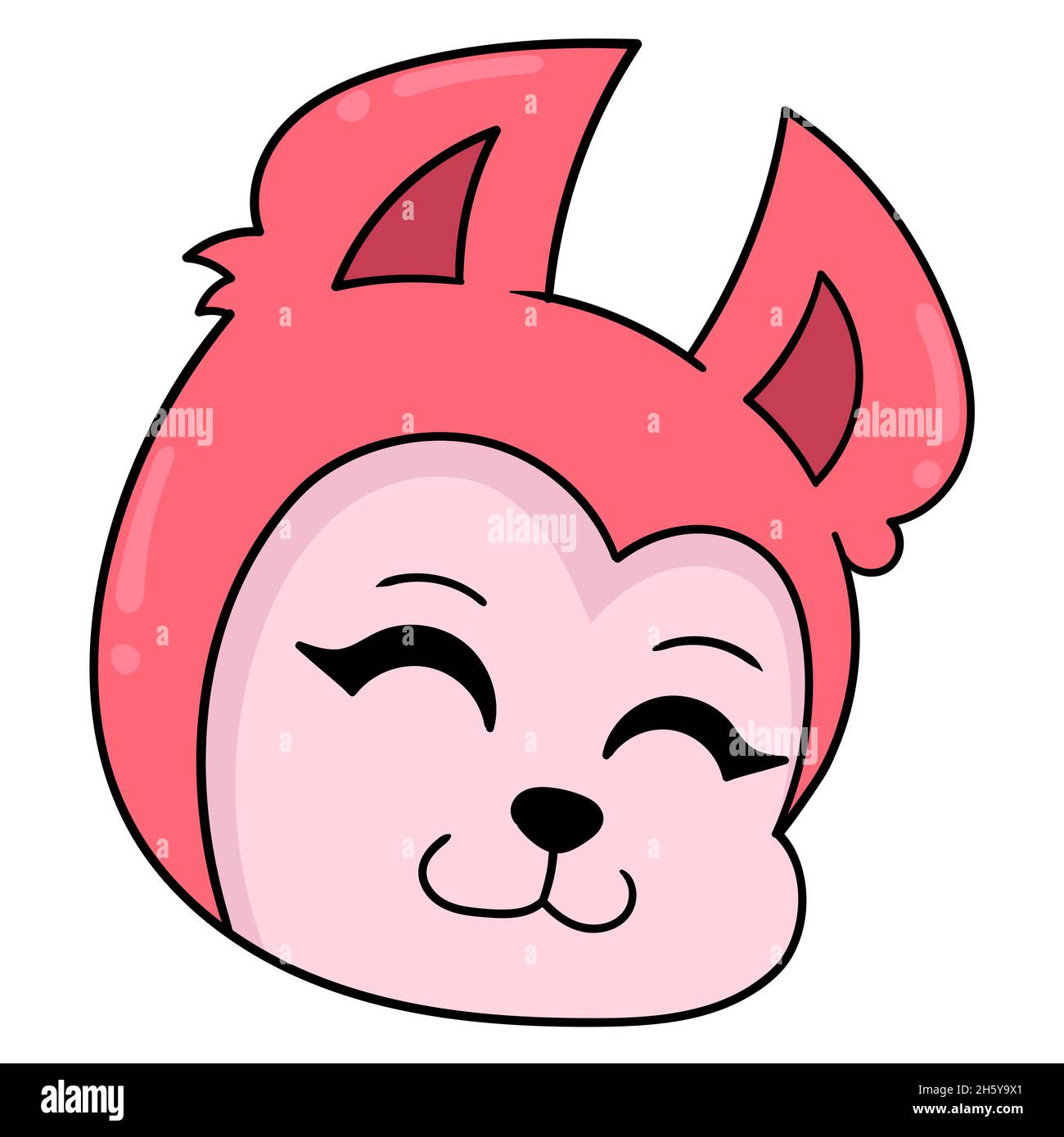 red rabbit head smiling friendly Stock Vector Image & Art Alamy