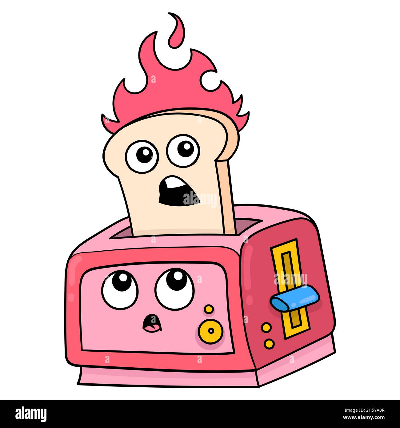 toaster with hot toasted bread Stock Vector Image & Art Alamy