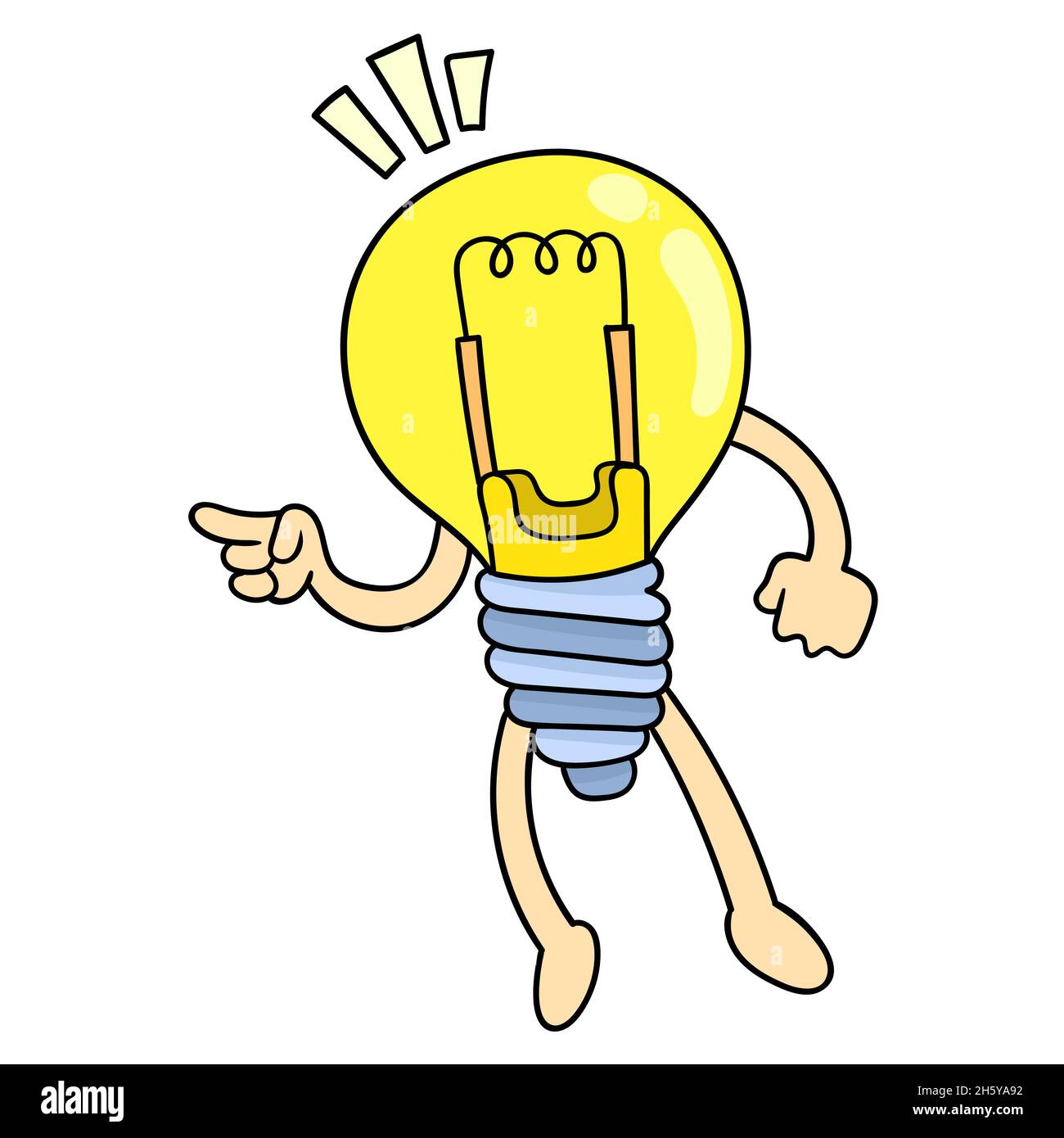 the light bulb lights up brightly a sign Stock Vector Image & Art Alamy