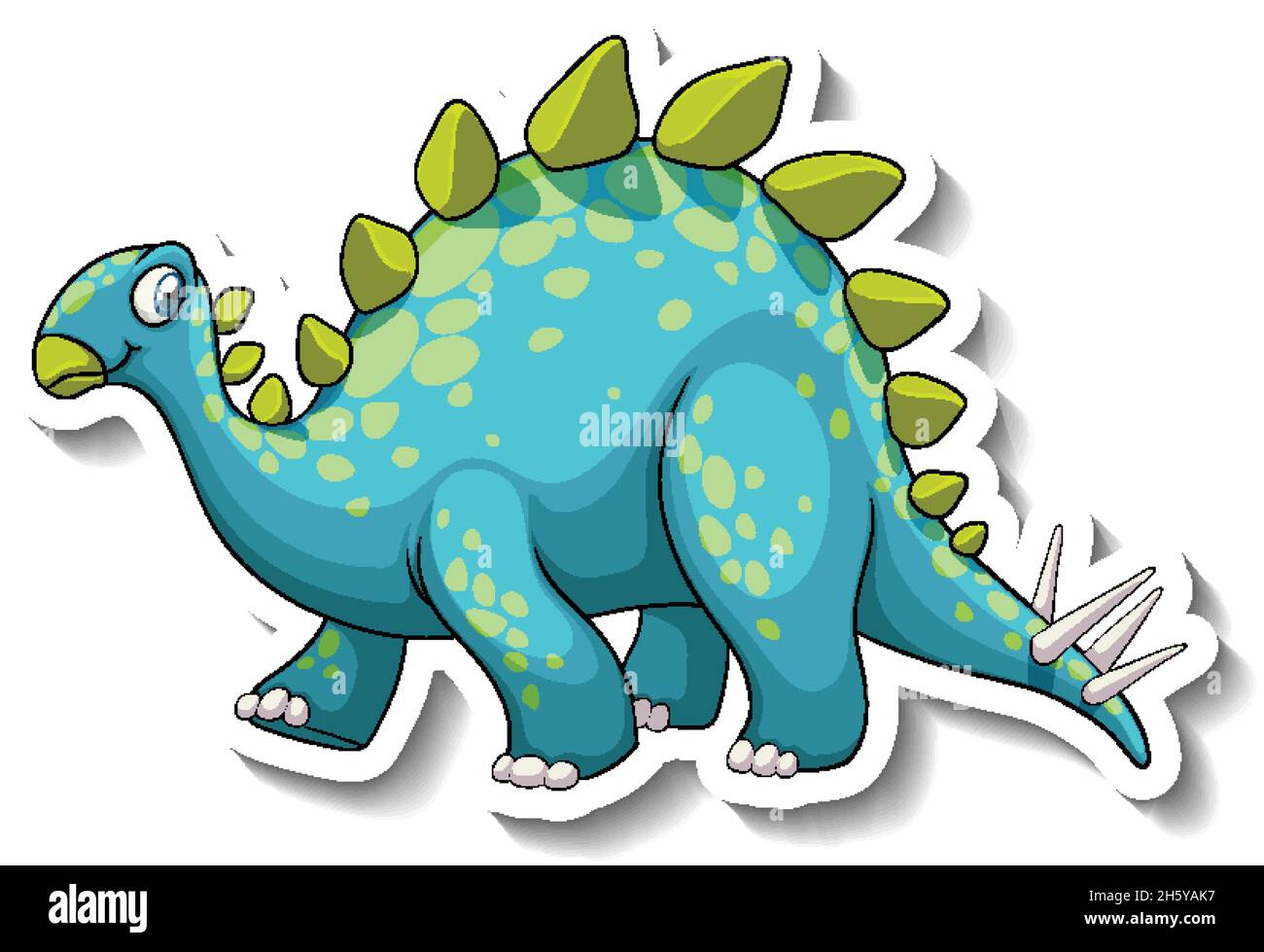 Stegosaurus dinosaur cartoon character sticker illustration Stock Vector  Image & Art - Alamy