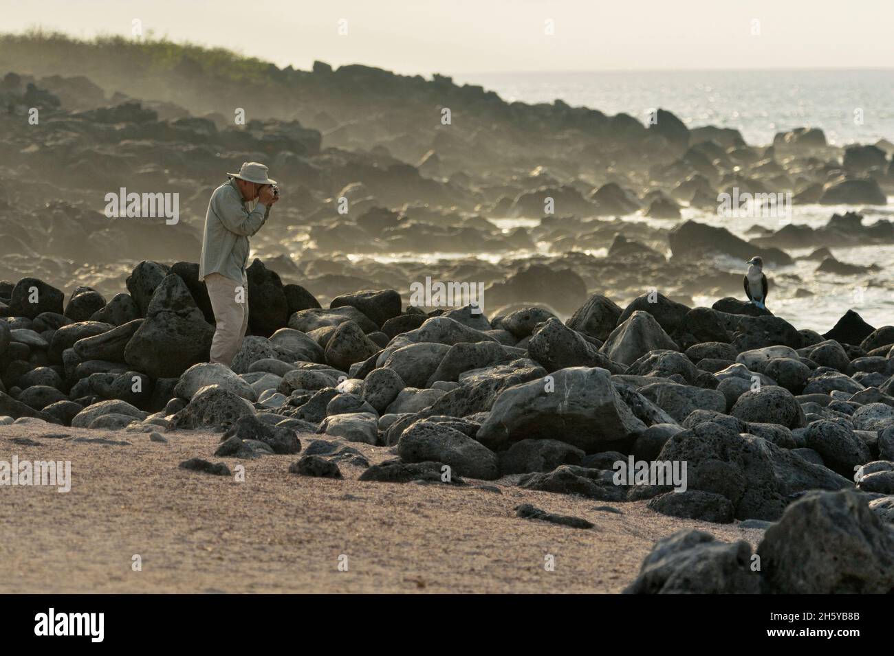 Tourist photographer, Galapagos Islands National Park, San Cristobal