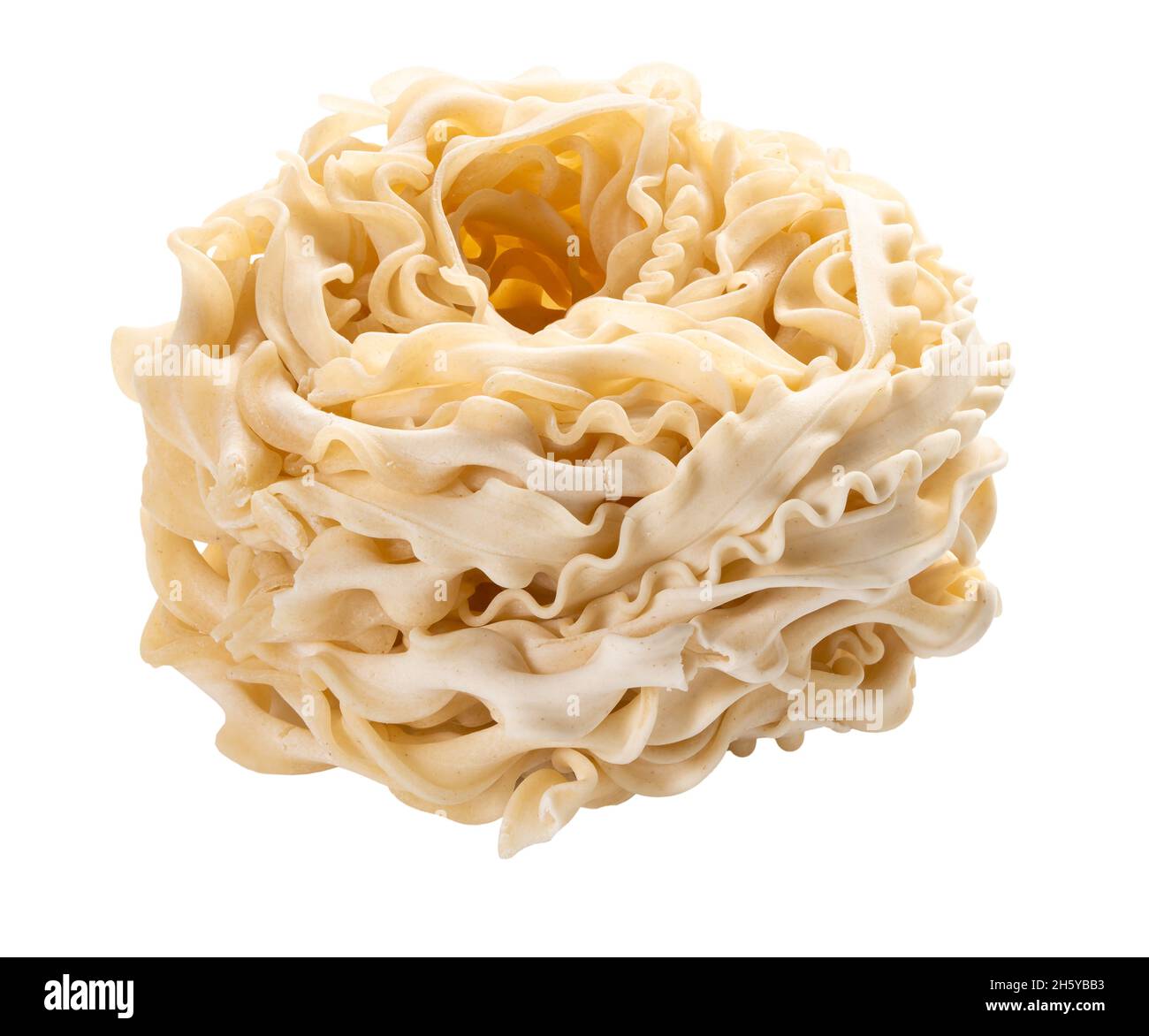 raw pasta nest on white isolated background with clipping patch Stock ...