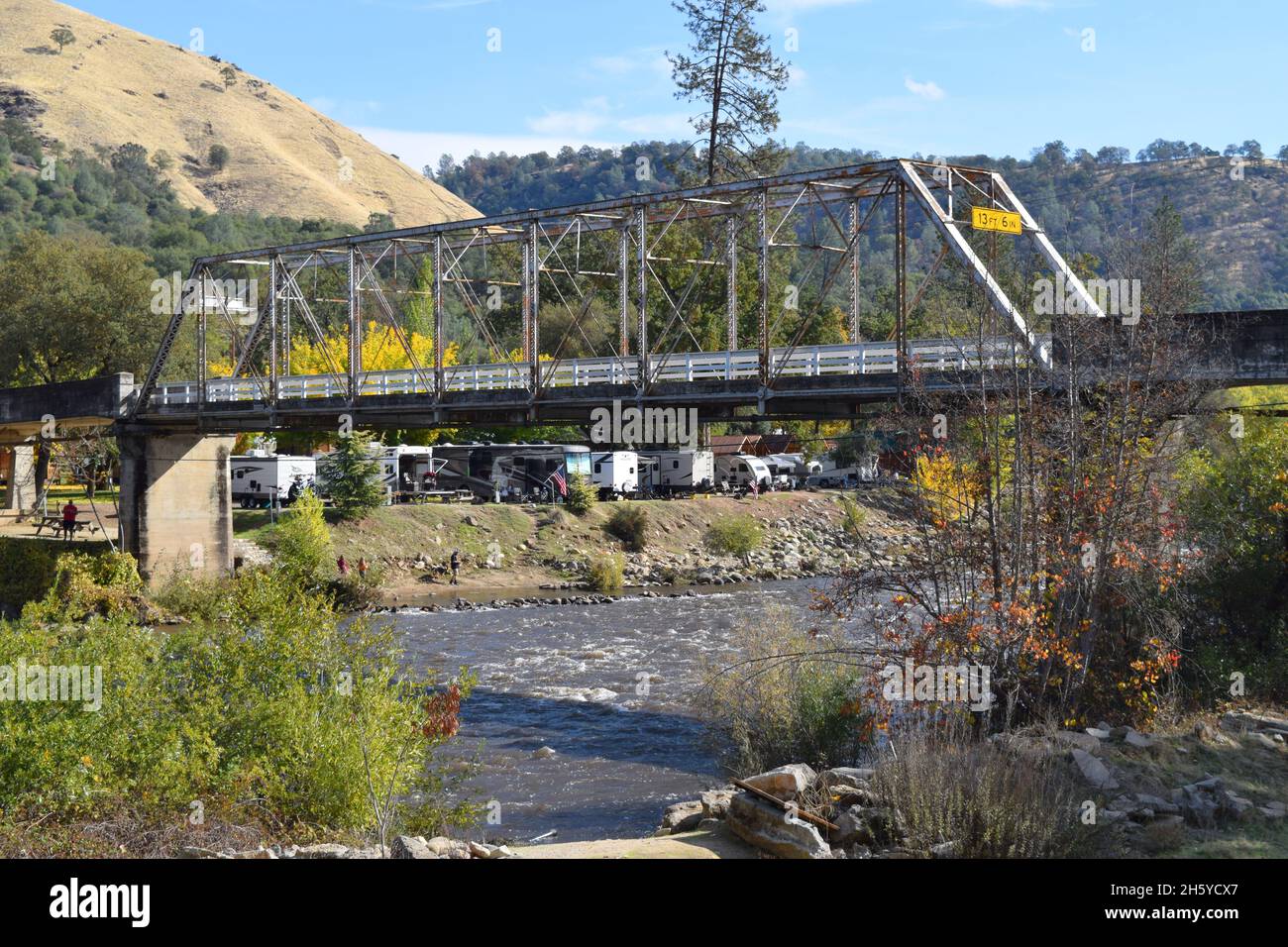 Mt. Murphy Bridge at Coloma, California, spanning the south fork of the American River. Stock Photo