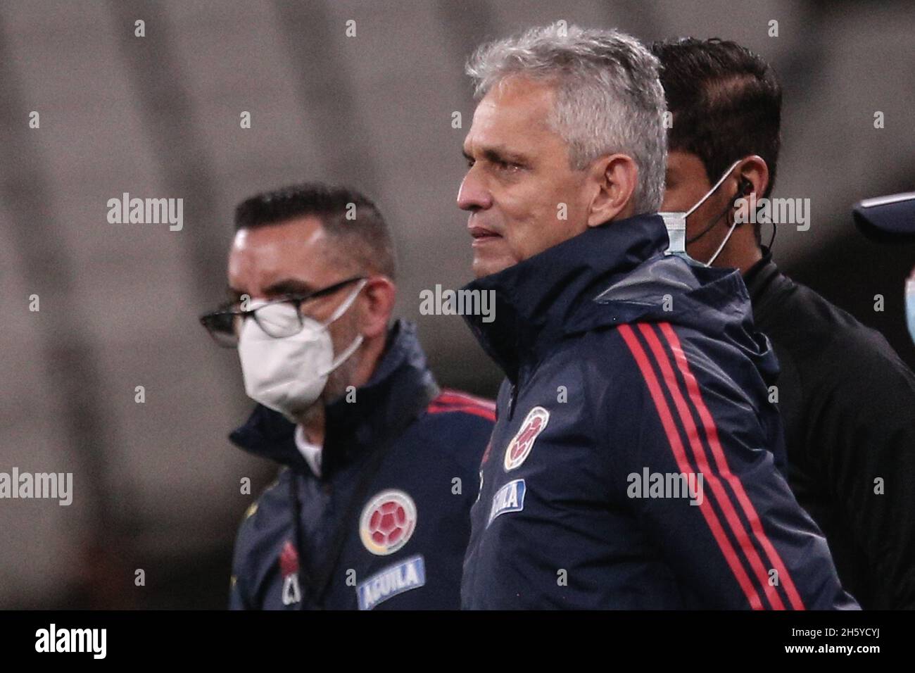 Sao Paulo, Brazil. 12th Nov, 2021. SP - Sao Paulo - 11/11/2021 - WORLD CUP 2022 PLAYOFFS, BRAZIL X COLOMBIA - Reinaldo Rueda Colombia coach during match against Brazil at Arena Corinthians stadium for World Cup 2022 qualifiers. Photo: Ettore Chiereguini/AGIF/Sipa USA Credit: Sipa USA/Alamy Live News Credit: Sipa USA/Alamy Live News Stock Photo