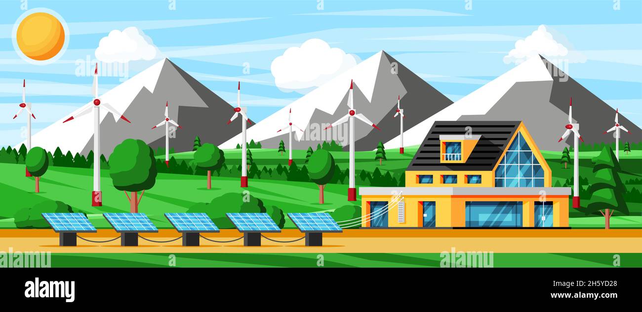 Solar energy panels concept Stock Vector Images - Alamy