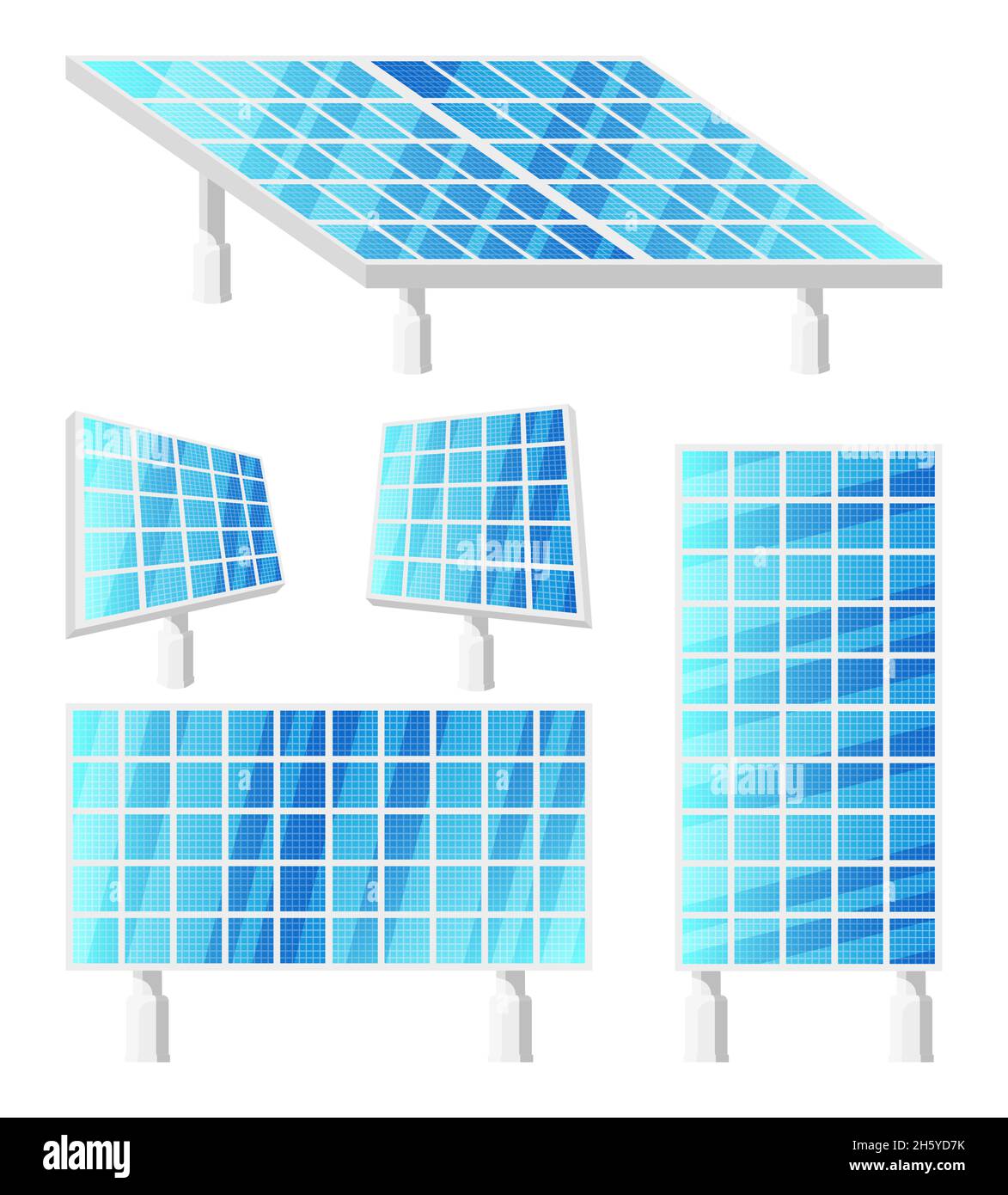 Solar Panels for Alternative Energy Generation Set Stock Vector Image ...