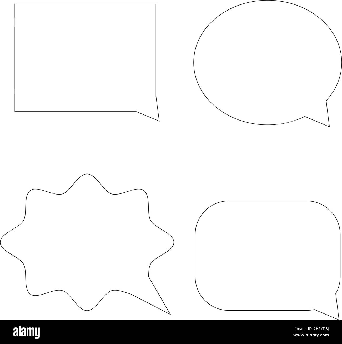 speech balloons of various shapes. It can be used to enter conversations or thoughts. Stock Vector