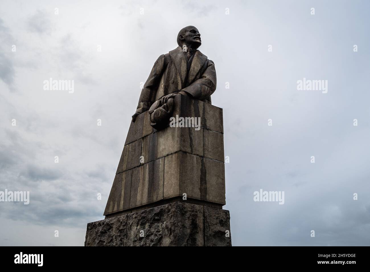 Vladimir Lenin monument in the city of Petrozavodsk. Karelia, Russia. Stock Photo