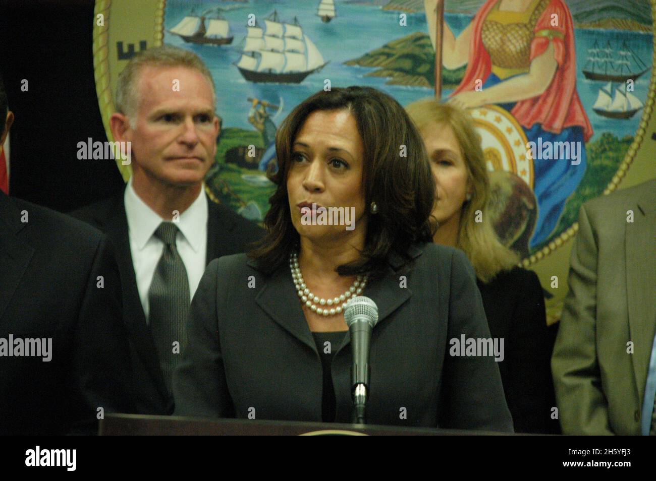 Attorney General Kamala Harris announces the creation of a Mortgage Fraud Strike Force to Protect Homeowners ca. 23 May 2011 Stock Photo