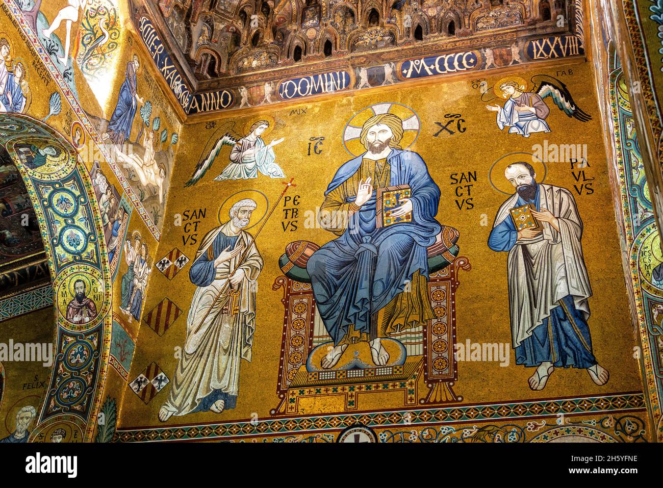 PALERMO, ITALY- APRIL 29, 2018: Interior view of the Palatine Chapel in Palermo, Italy Stock Photo