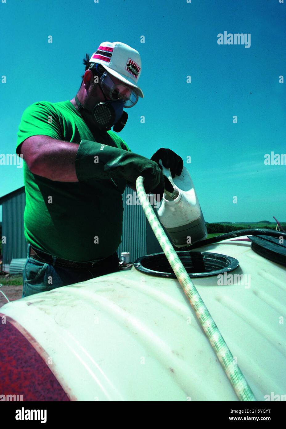 Wearing gloves, mask and other protection are part of handling farm