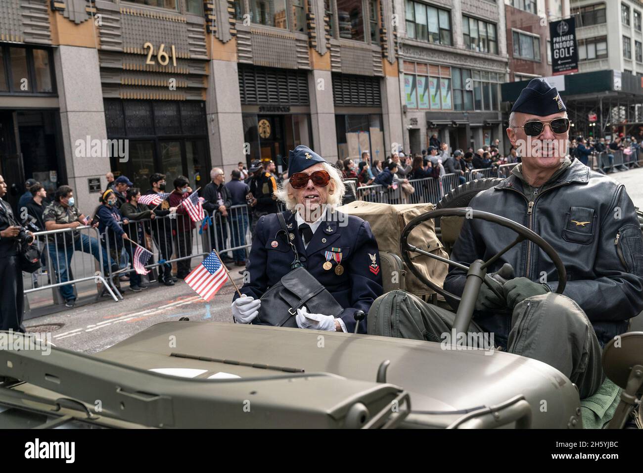 New York, USA. 11th Nov, 2021. World War II Lucille Posner attends