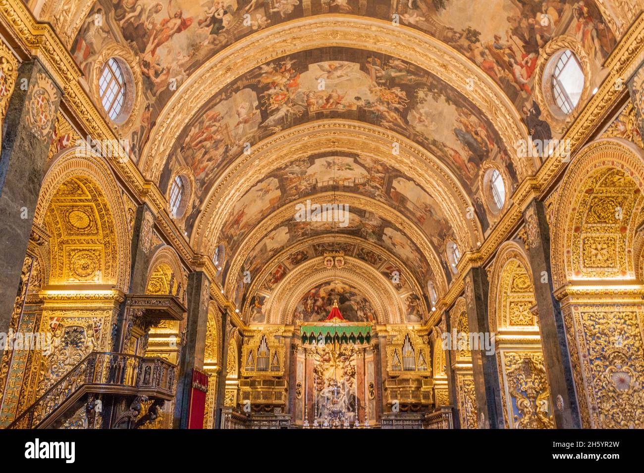 VALLETTA, MALTA - NOVEMBER 7, 2017: Interior of St John's Co-Cathedral in Valletta, Malta Stock Photo