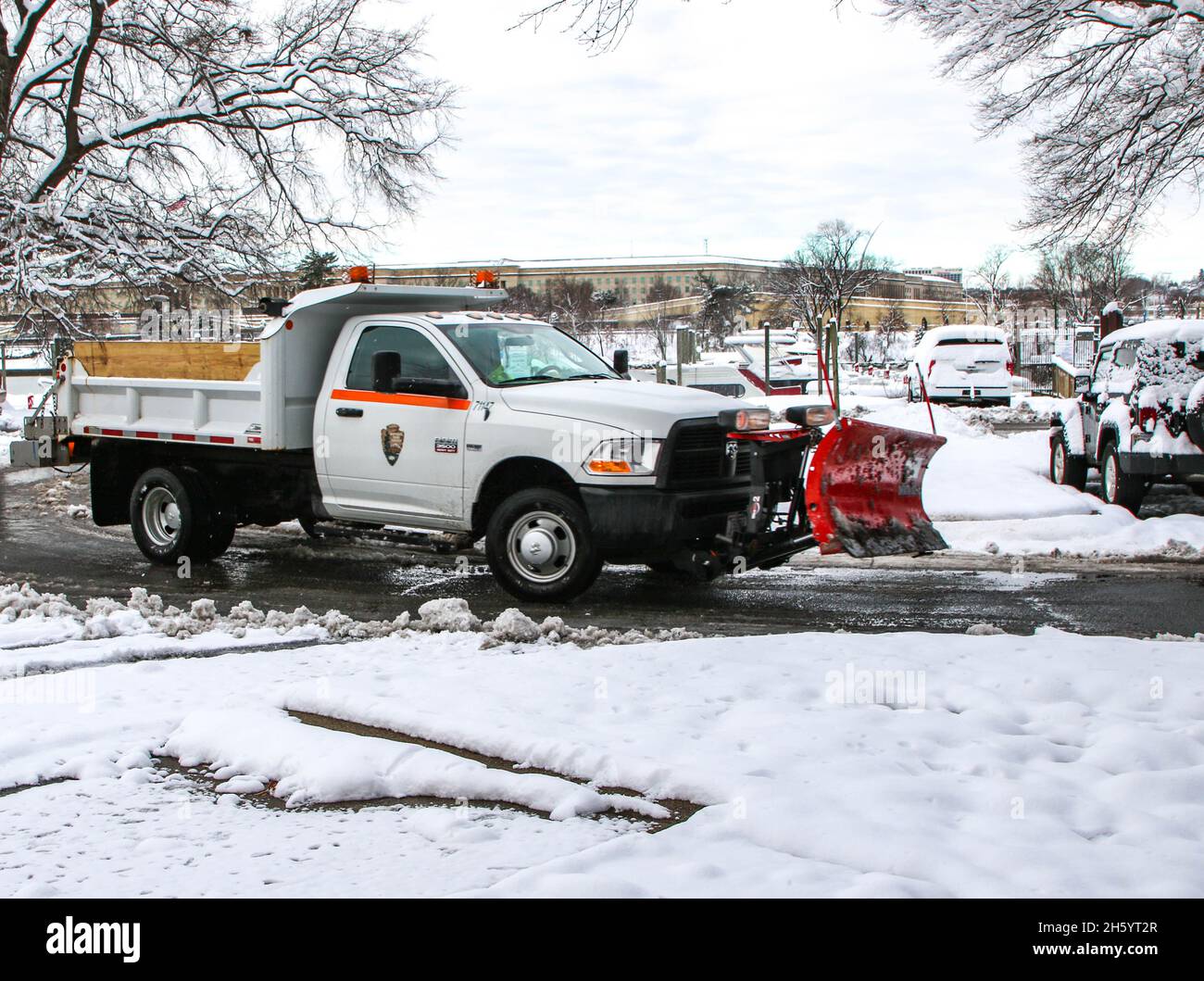 Lyndon Baines Johnson Memorial Grove on the Potomac in DC Stock Photo