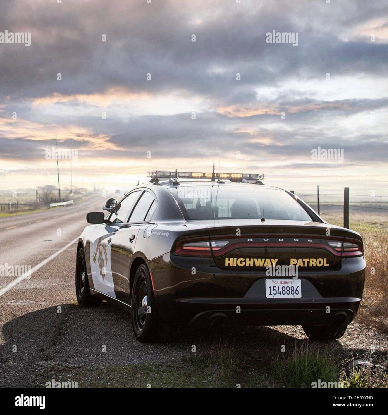CHP roadside Dodge Charger ca. January 2021 Stock Photo