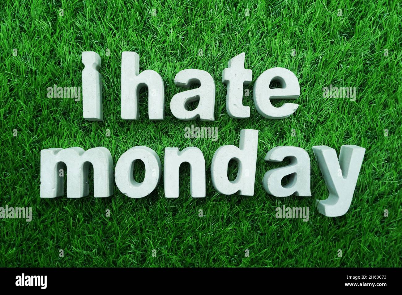 I Hate Monday made from concrete alphabet Stock Photo