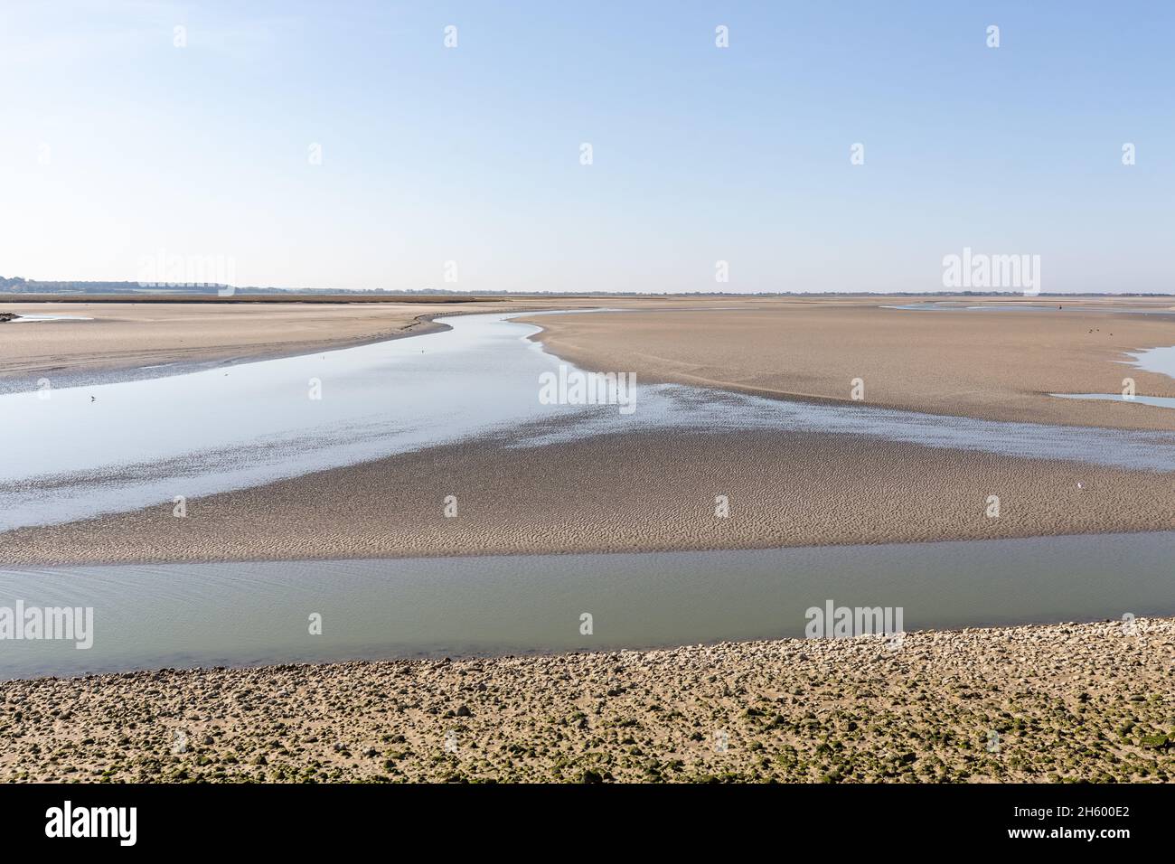 Mudflat in the Baie de Somme at low tide. Saint-Valery, France Stock Photo