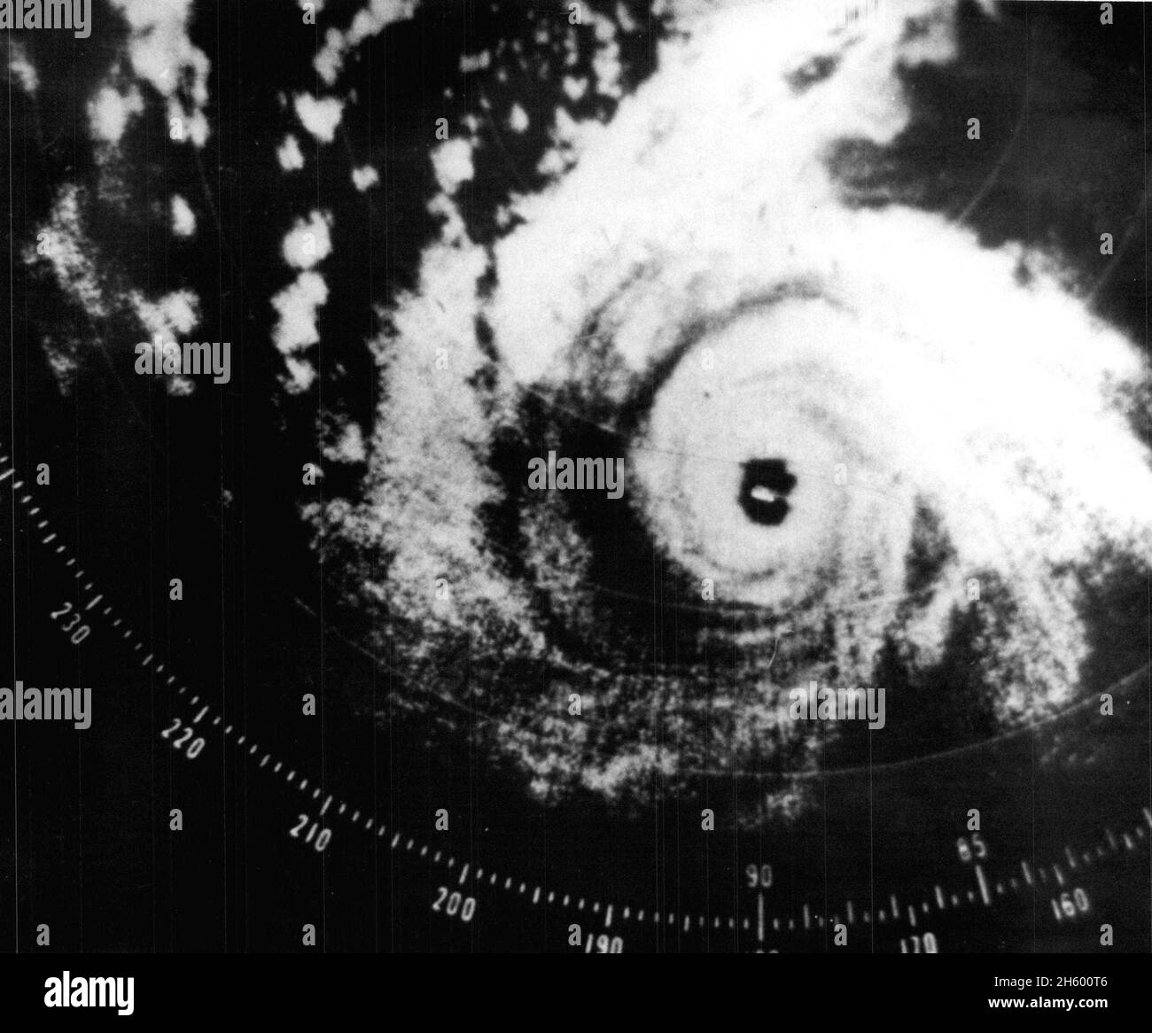 Radar image of Hurricane Fifi off the coast of Honduras ca.  19 September 1974 Stock Photo