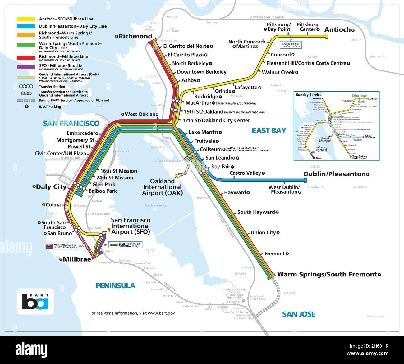 2019 bart system map hi-res stock photography and images - Alamy