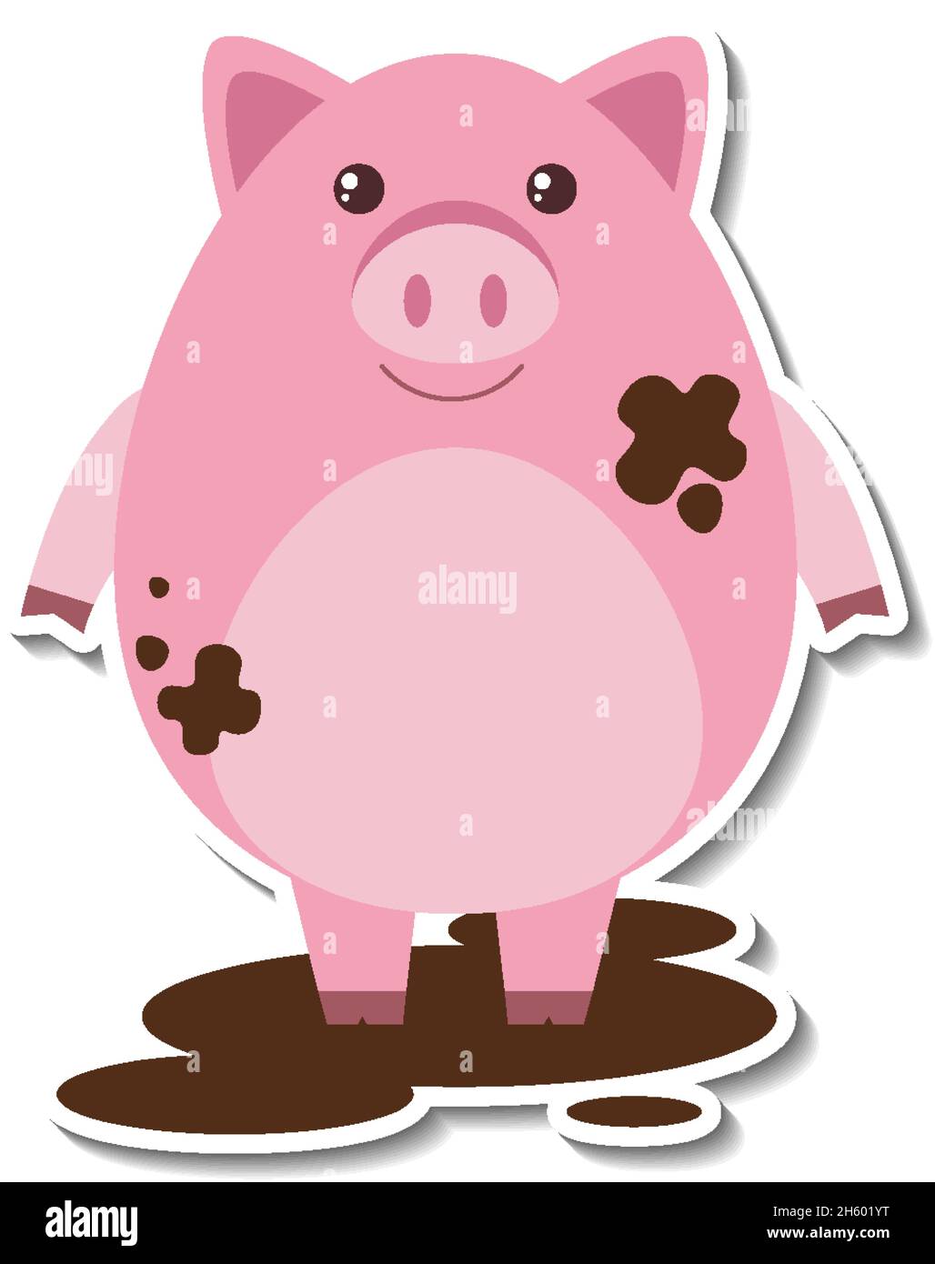 Dirty pig farm animal cartoon sticker illustration Stock Vector Image & Art  - Alamy