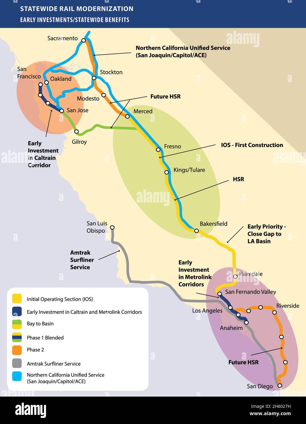 A map of the various segments of - A Map Of The Various Segments Of The California High Speed Rail System Ca January 2013 2H6027H 