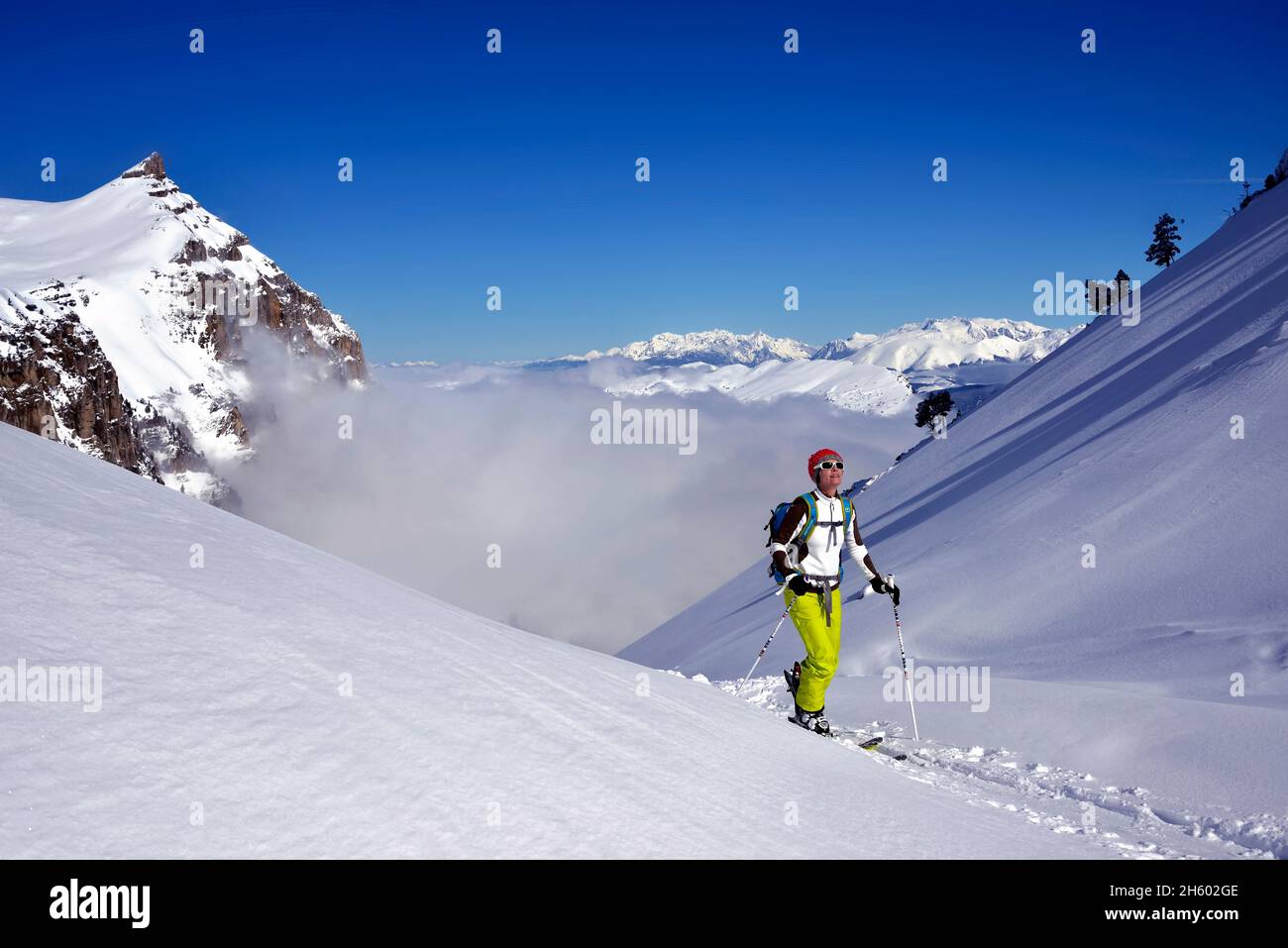 FRANCE, ISERE ( 38 ), SAINT MICHEL LES PORTES , TOURING SKI NEAR THE MONT  AIGUILLE IN THE NATURAL PARK OF VERCORS Stock Photo - Alamy