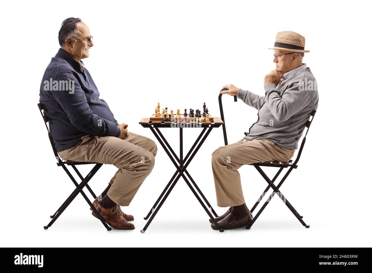 Man playing chess against computer - Stock Image - Everypixel