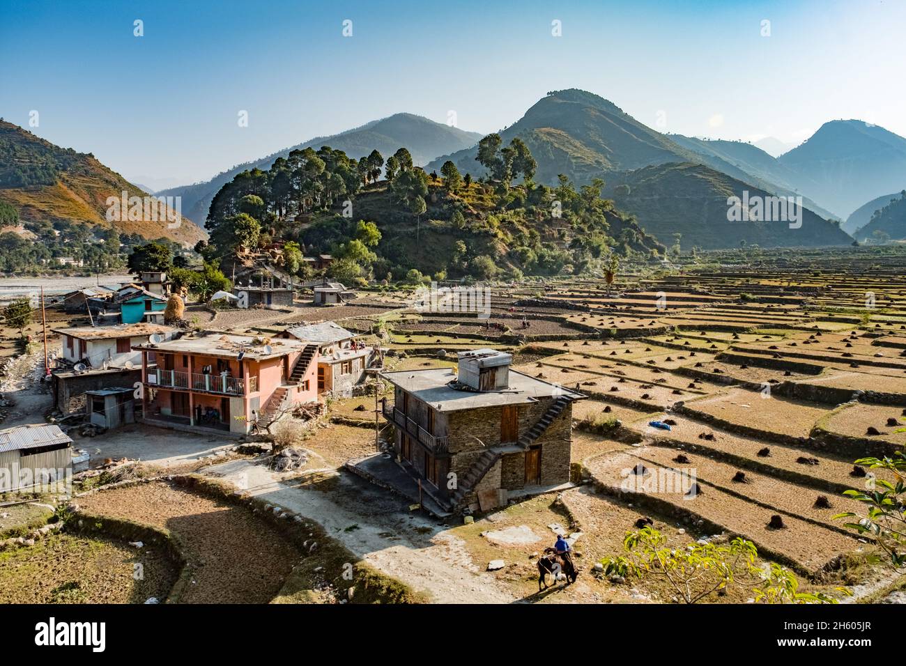 October 2017. Farm areas just outside Chainpur, Bajhang District, Nepal. Stock Photo