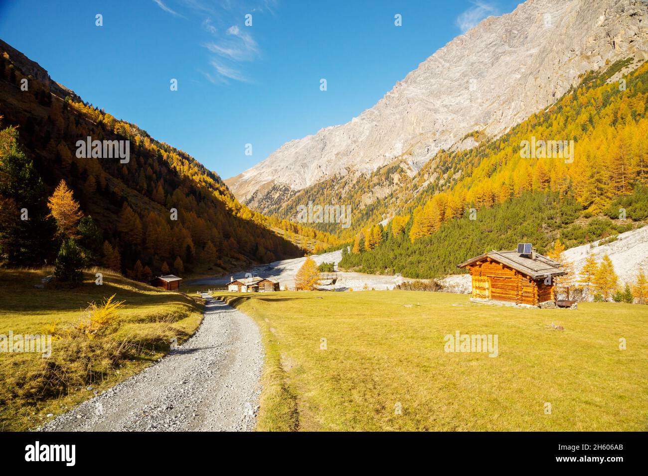 Bormio (IT), Autumn view of Val Zebrù Stock Photo