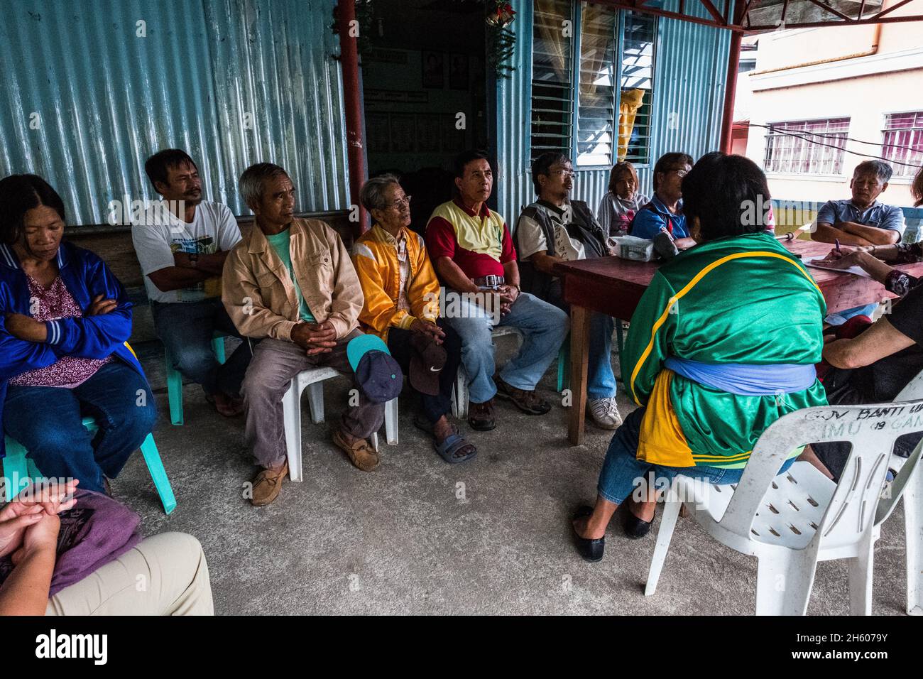 July 2017. A barangay community meeting with elders and council members. Imugan, Nueva Vizcaya