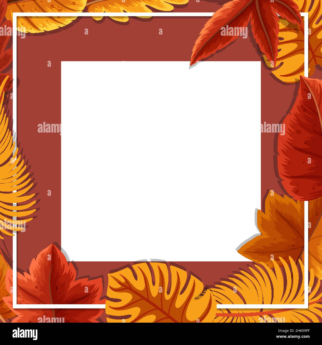 Square frame with autumn foliage illustration Stock Vector Image & Art ...