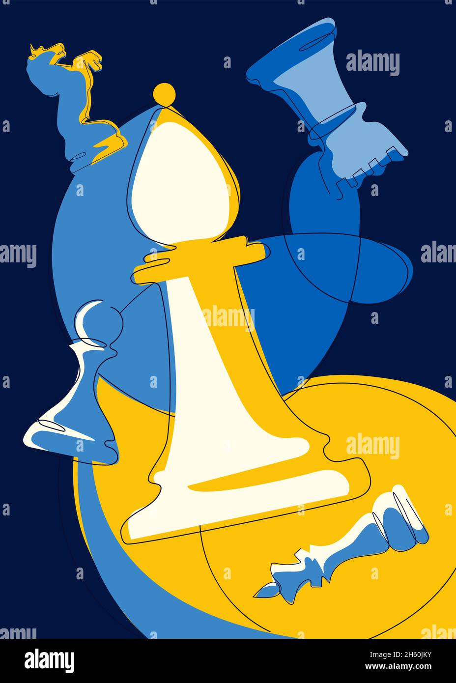 Chess pieces vector silhouette hi-res stock photography and images - Alamy