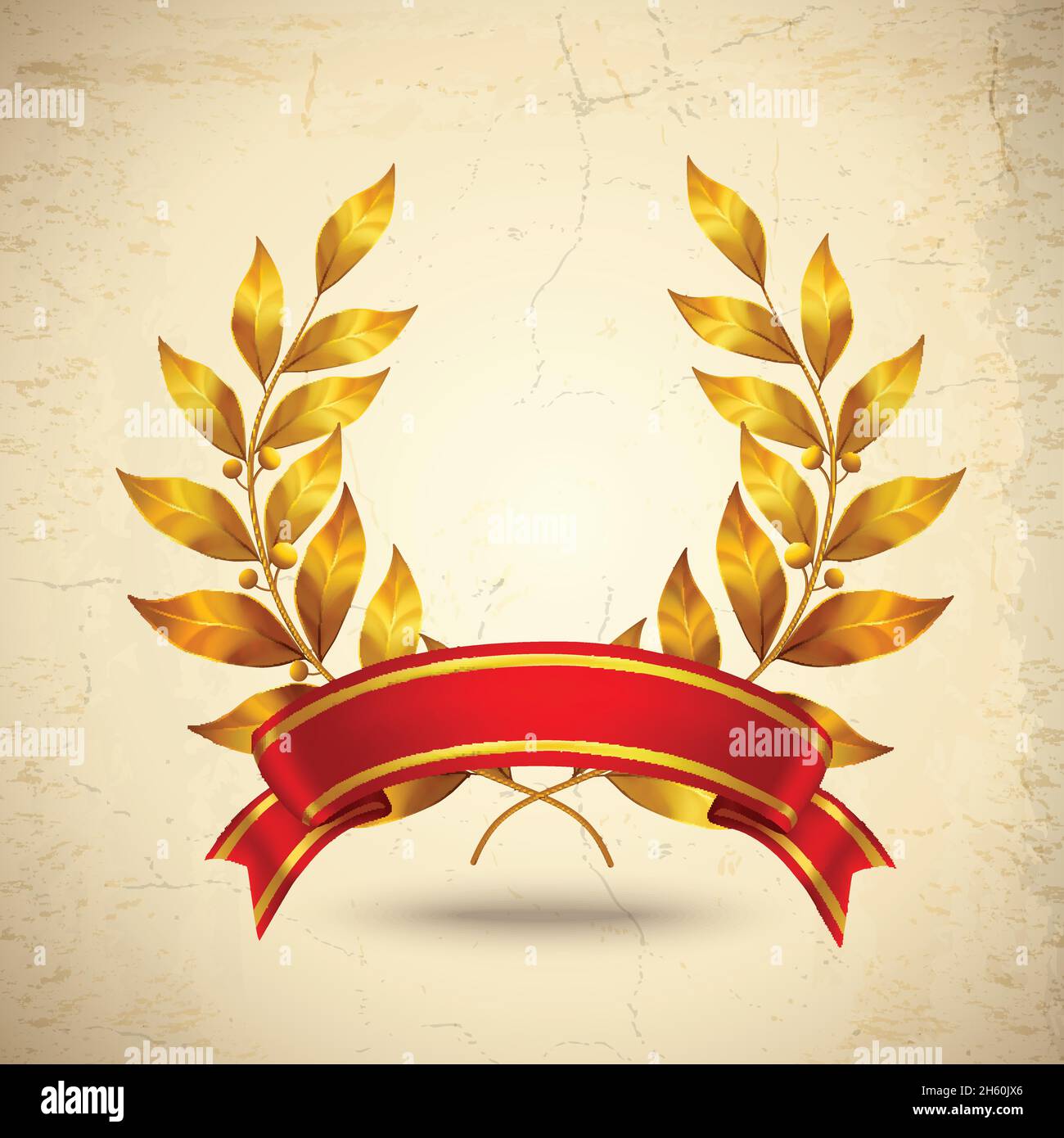 Gold award laurel wreath crown Stock Vector Images - Alamy