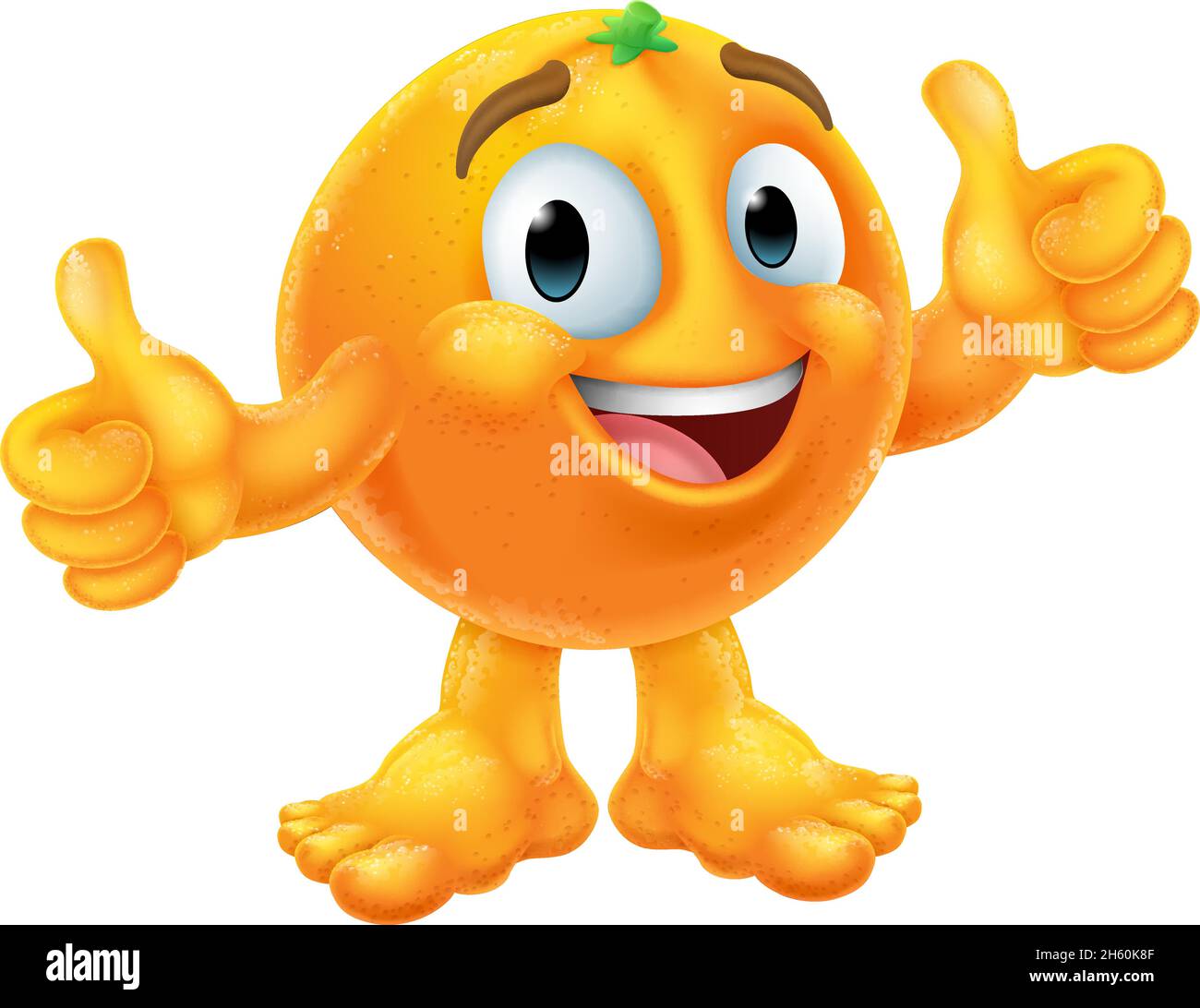 Orange Fruit Cartoon Emoticon Emoji Mascot Icon Stock Vector Image