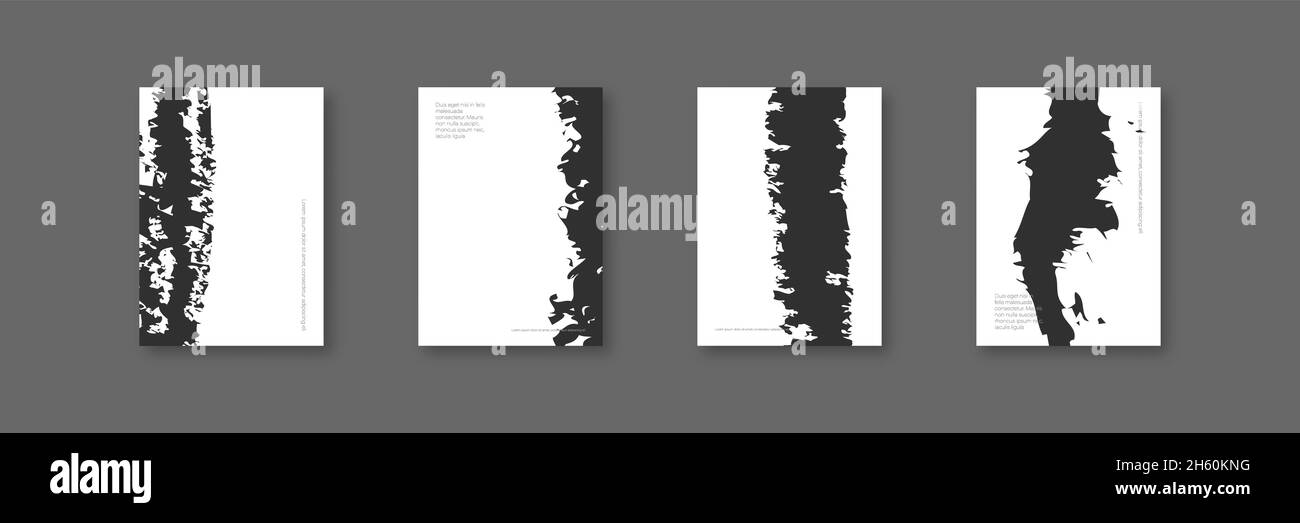 Grunge black splash cover background with shadow collection, flat ...