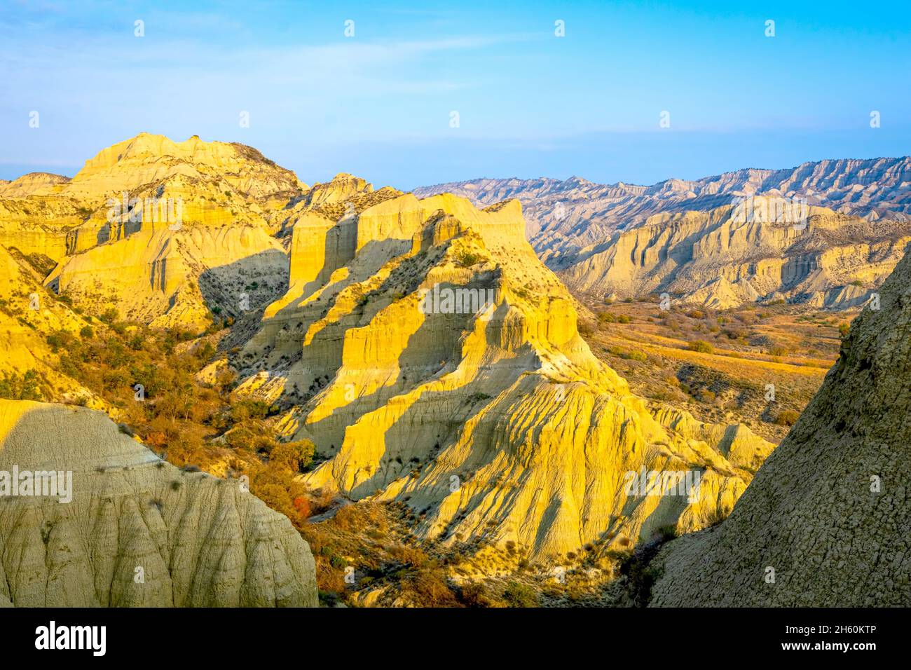 Stunning landscape of colorful cliffs ln VAshlovani nature reserve protected areas Stock Photo